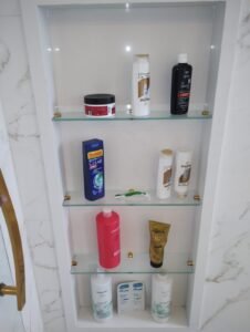 prateleira vidro banheiro